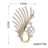 CZ Copper Brooch Wing Shape Corsage Pin