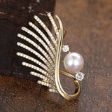CZ Copper Brooch Wing Shape Corsage Pin