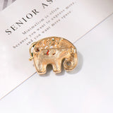 Enamel Elephant Shape Crystal Brooch