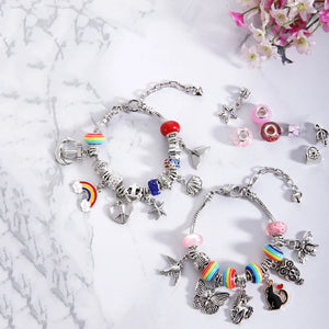 Vintage Metal Animal Rainbow Charms Beads DIY Bracelet Pendant
