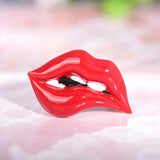 Red Lip Enamel Brooches Jewelry Women Men Party Banquet Daily Alloy Pins