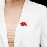 Red Lip Enamel Brooches Jewelry Women Men Party Banquet Daily Alloy Pins