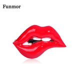 Red Lip Enamel Brooches Jewelry Women Men Party Banquet Daily Alloy Pins
