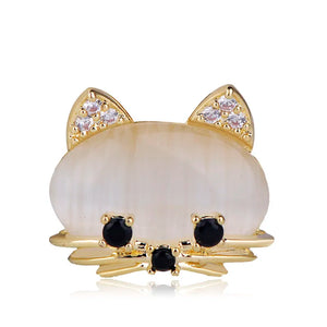 Vivid Cat Brooch Copper Animal Jewelry Women Children Coat Collar Pins