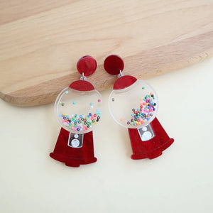 Christmas Tree Snowflake Crystal Ball Acrylic Earrings