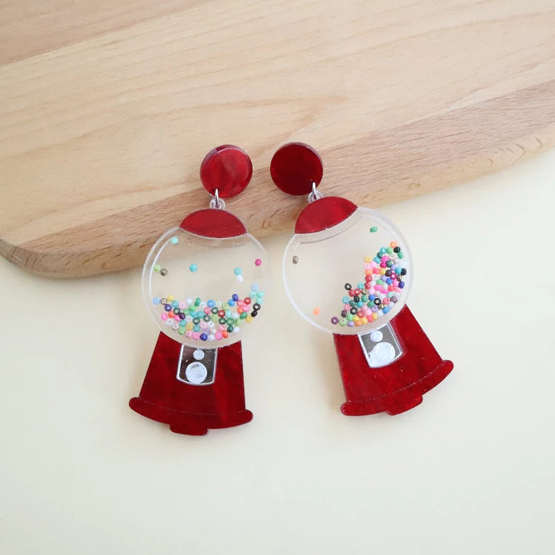 Christmas Tree Snowflake Crystal Ball Acrylic Earrings