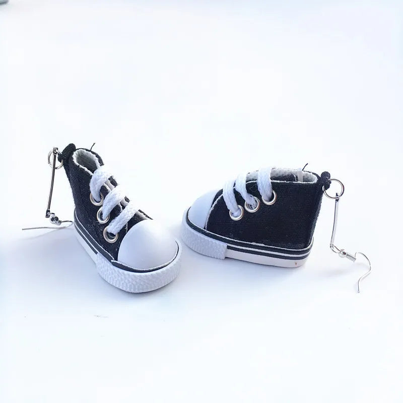 Colorful Mini Canvas Shoes Drop Earrings for Women
