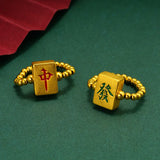 Funny Mahjong Elasticity Rings for Women