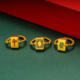 Funny Mahjong Elasticity Rings for Women