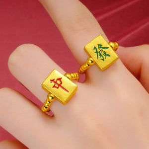 Funny Mahjong Elasticity Rings for Women