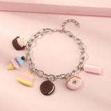 Cookie Ice Cream Donuts Bear Pendant Bracelet for Girls Kids