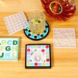 DIY Decorative Coaster Patch Epoxy Resin Mold Family Game Puzzle Patch