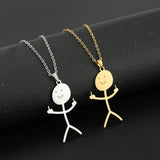 Funny Doodle Necklace Finger Middle Clavicle Jewelry Chain