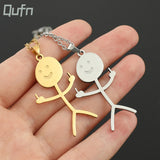 Funny Doodle Necklace Finger Middle Clavicle Jewelry Chain