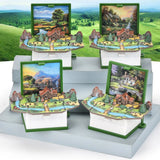 Funny Folding Book 3D Keyring Birthday Gift Dinosaur Castle