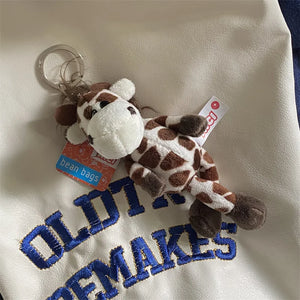 Funny Giraffe Plush Pendant Key Chain Cartoon Animal Couple Car Key Chain