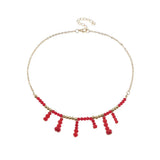 Funny Halloween Blood Drop Necklace Red Rice Pearl Pendant