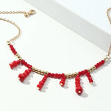 Funny Halloween Blood Drop Necklace Red Rice Pearl Pendant