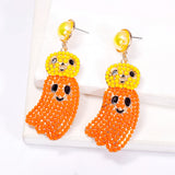 Funny Ghost Pumpkin Earrings Jewelry