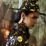 Bohemian National Wind Girl Halloween Hat Earrings