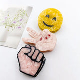 Funny Hand Gestures Hairpin Smiley Face Hair Claws