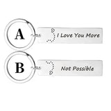 Funny I Love You More/Not Possible Couple Key Ring