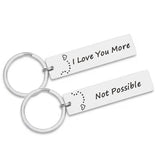 Funny I Love You More/Not Possible Couple Key Ring