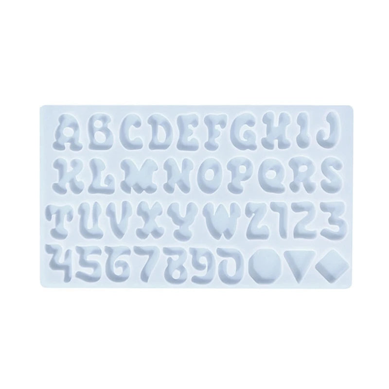 DIY Crystal Epoxy Molds Funny Letter Mirror Pendant