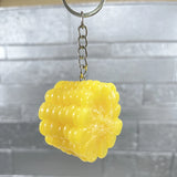 Funny PVC Corn Keychain Food Pendant Vegetable Charms Sweet Maize Fruit