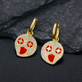 Funny Smile Face Hoop Earrings 925 Silver Women Geometric Star Eye Jewelry
