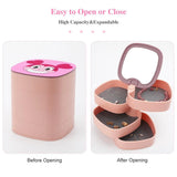 Spinel Cartoon Face Jewelry Storage Box 4-Layer Rotatable