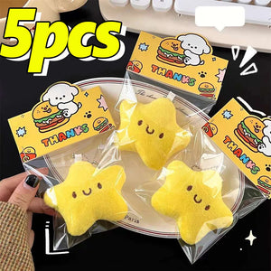 Funny Star Doll Plush Pendant Yellow Keychain Bag Doll Key Ring
