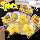Funny Star Doll Plush Pendant Yellow Keychain Bag Doll Key Ring