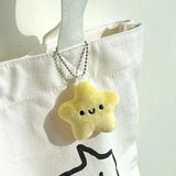 Funny Star Doll Plush Pendant Yellow Keychain Bag Doll Key Ring