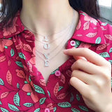 S925 Sterling Silver Zircon Necklace 26 Initials Letter Pendant for Women DIY