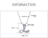 S925 Sterling Silver Zircon Necklace 26 Initials Letter Pendant for Women DIY
