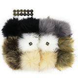 12pcs Fluffy Faux Fur Pom Pom Ball w/ Button - Baby Beanie Hat Decor Accessories