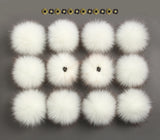 12pcs Fluffy Faux Fur Pom Pom Ball w/ Button - Baby Beanie Hat Decor Accessories