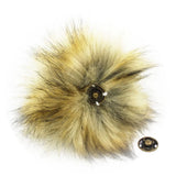 12pcs Fluffy Faux Fur Pom Pom Ball w/ Button - Baby Beanie Hat Decor Accessories