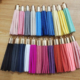 Copper Cap Leather Tassel Circle Suede Tassel KC Silver Jewelry Pendant