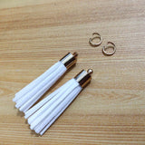 Copper Cap Leather Tassel Circle Suede Tassel KC Silver Jewelry Pendant