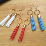 Copper Cap Leather Tassel Circle Suede Tassel KC Silver Jewelry Pendant