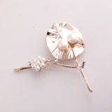 S925 Silver Freshwater Pearls Leaf Branch Brooch
