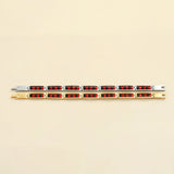 G&D Arrival Red and Steel Beads Unisex Bangle Gift