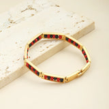 G&D Arrival Red and Steel Beads Unisex Bangle Gift
