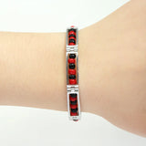 G&D Arrival Red and Steel Beads Unisex Bangle Gift