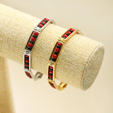 G&D Arrival Red and Steel Beads Unisex Bangle Gift