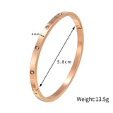G&D 4mm Crystals Love Bangles Cubic Zirconia Bracelets Couple Luxuxy Jewelry