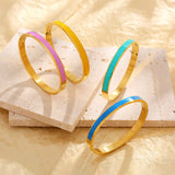 Custom Enamel Charm Bangle with Ruby and Sapphire
