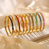 Custom Enamel Charm Bangle with Ruby and Sapphire
